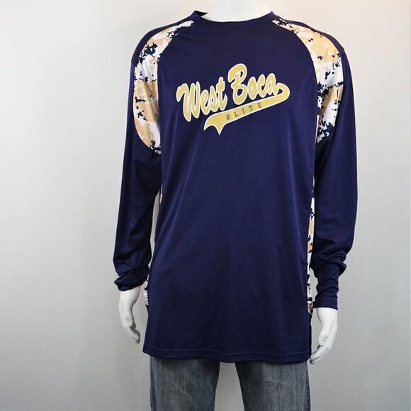 BoomBah Athletic Shirt Long Sleeve Mens Size XL Pullover West Boca Elite No 14 - Picture 1 of 5